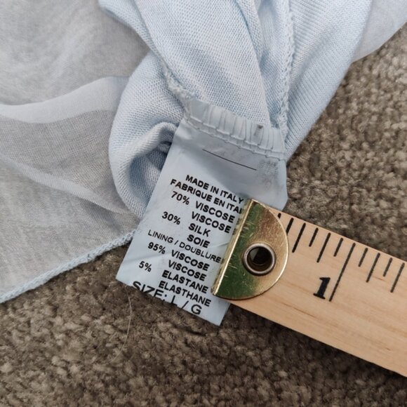 Bellambra Women's Silk Blend Tank Top Blouse Light Blue Size Large Dainty Boho - Picture 8 of 8